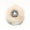 MINK FUR AND SWAROVSKI RING CRYSTALS IN WHITE