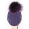 LUXURY WOOLEN HAT FUR POMPOM AND EMBROIDERY IN VIOLET - BUTTERFLY