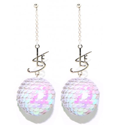 PAILLETTES “SLE” EARRINGS IN IRIDESCENT