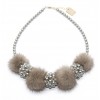 FUR AND SWAROVSKY NECKLACE IN LIGHT GREY