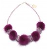 FUR AND SWAROVSKY NECKLACE IN FUXIA