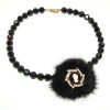 Edit: FUR AND SWAROVSKY CAMEO JEWELRY NECKLACE IN BLACK