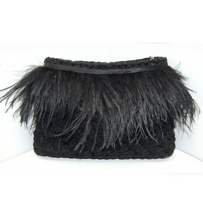 FEATHERS BAG IN BLACK