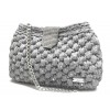 SILVER WOOLEN BAG WITH CRYSTALS