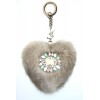 “SLE HEART”  KEYRING IN TAUPE