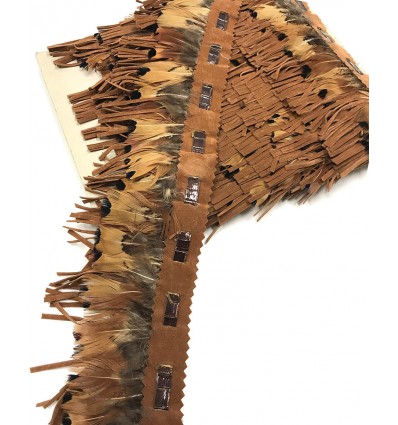 SUEDE AND FEATHERS FRINGED TRIMS