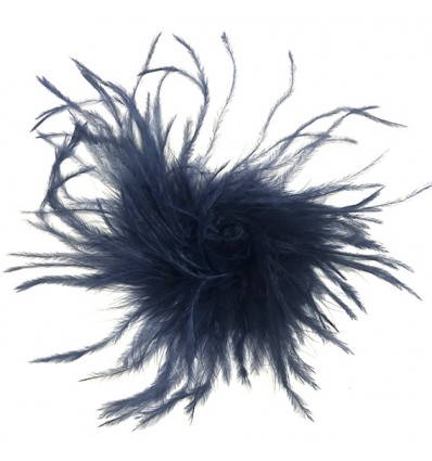 BROOCH WITH FEATHERS BLUE